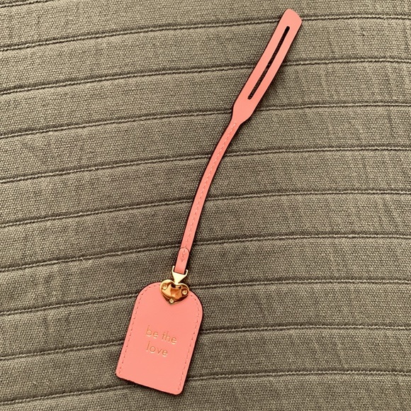 💯Auth Kate Spade pink purse tag accessory “be the love” 🎀💕 - Picture 3 of 6